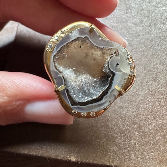 Banana Republic Blue Geode Crystal Ring - Picture 7 of 8